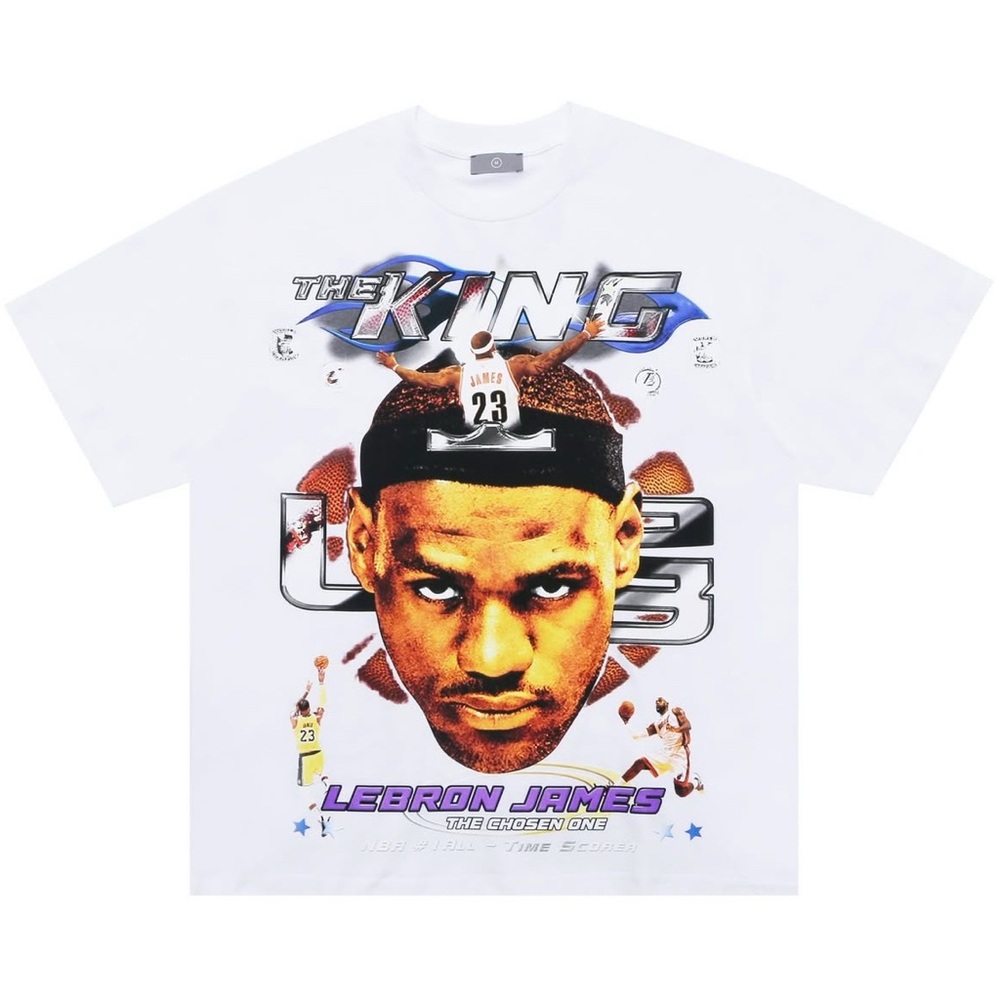350gsm Heavyweight Cotton Lebron James The King Graphic T-Shirt